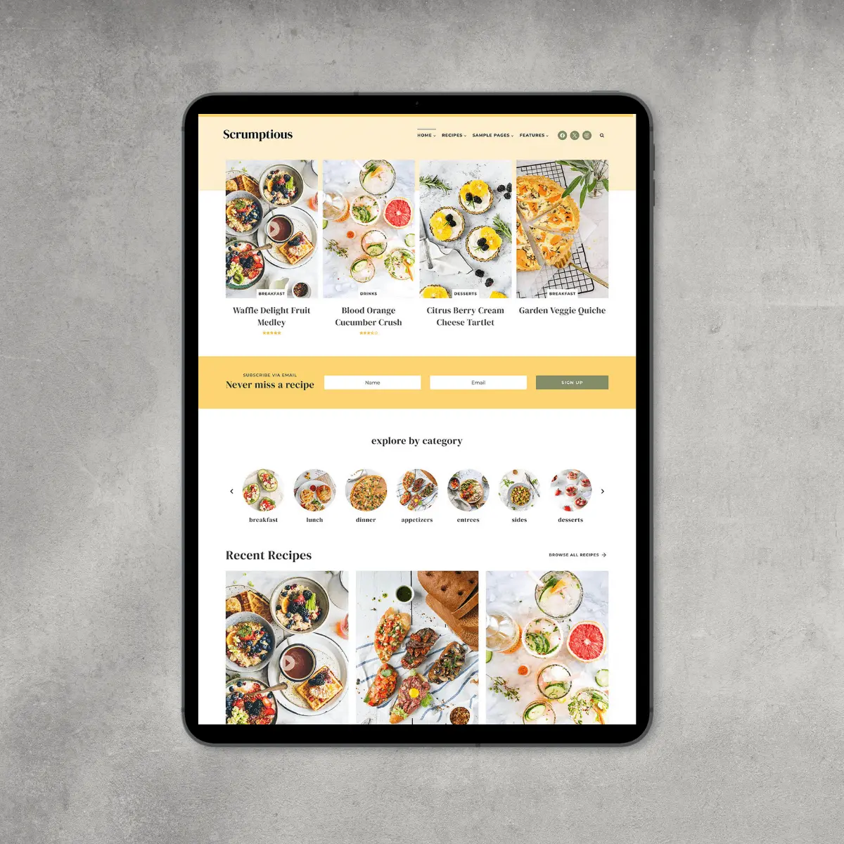 scrumptious food blog wordpress theme sheshoppes 3